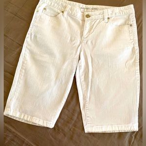 Michael Kors White Jean Bermuda Shorts